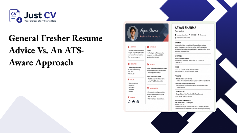 General Fresher Resume Advice vs. an ATS-Aware Approach
