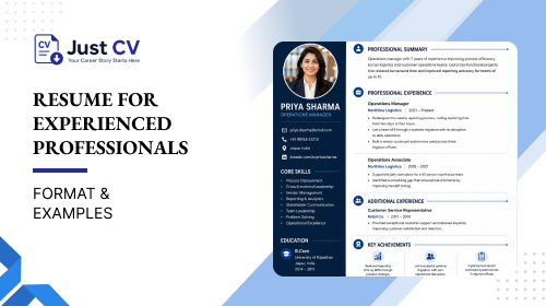 Resume for Experienced Professionals