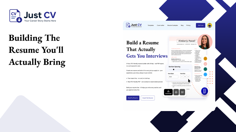 building the resume uou'll actually bring