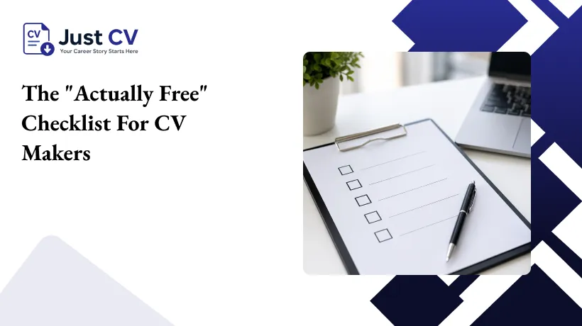 checklist for choosing a genuinely free CV maker